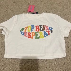 White crop top form edited new with tags